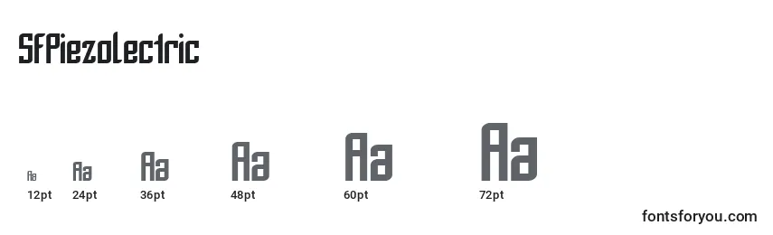 sizes of sfpiezolectric font, sfpiezolectric sizes