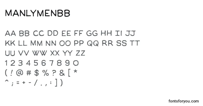characters of manlymenbb font, letter of manlymenbb font, alphabet of  manlymenbb font