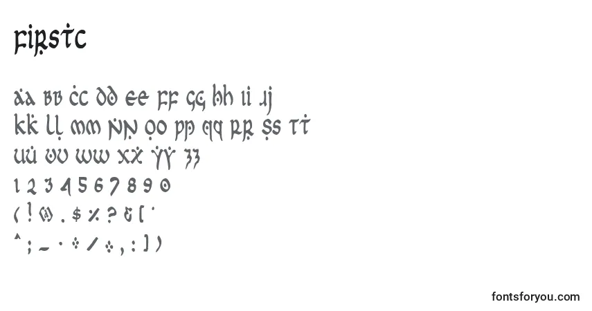 characters of firstc font, letter of firstc font, alphabet of  firstc font
