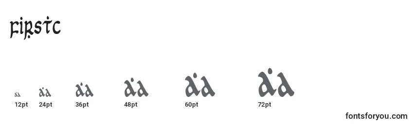 sizes of firstc font, firstc sizes