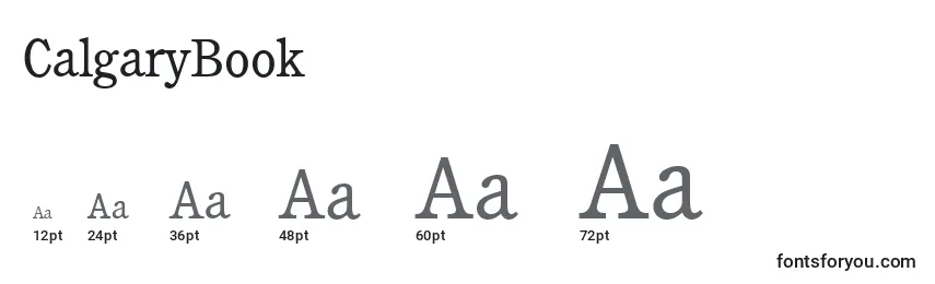sizes of calgarybook font, calgarybook sizes