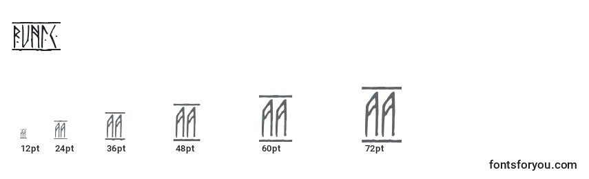 sizes of runic font, runic sizes