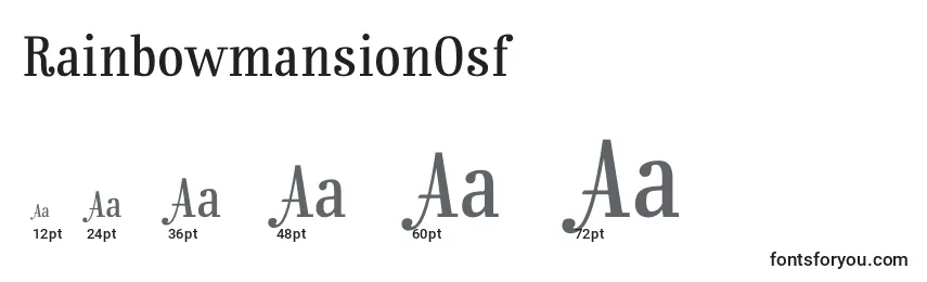 sizes of rainbowmansionosf font, rainbowmansionosf sizes