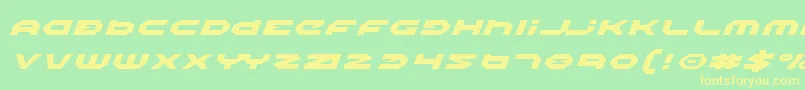 HaloExpandedItalic Font – Yellow Fonts on Green Background