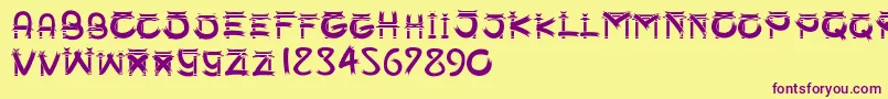SmgSampookong Font – Purple Fonts on Yellow Background