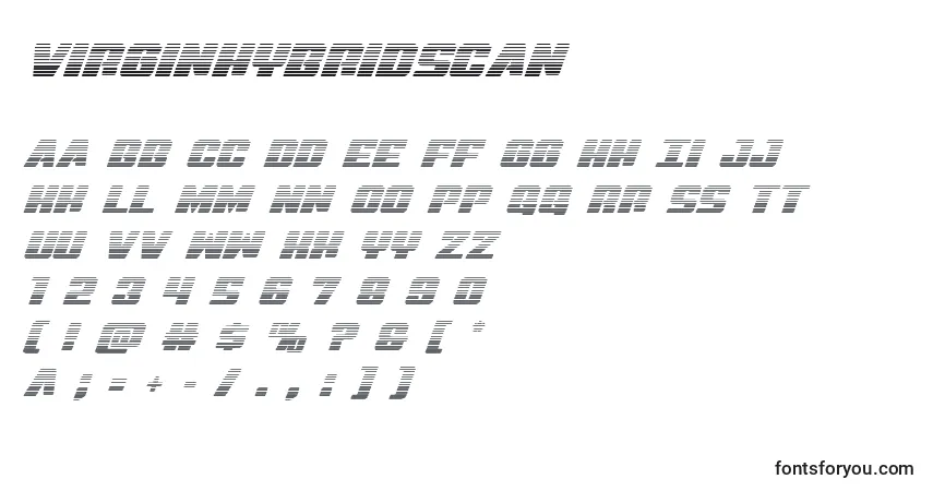 Schriftart Virginhybridscan – Alphabet, Zahlen, spezielle Symbole