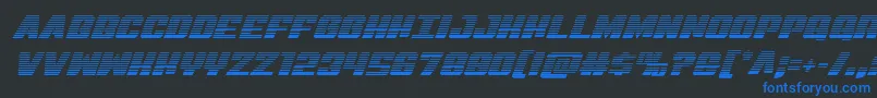 Virginhybridscan Font – Blue Fonts on Black Background