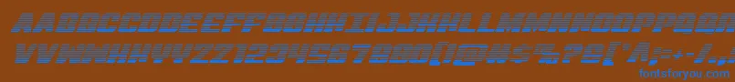 Virginhybridscan Font – Blue Fonts on Brown Background