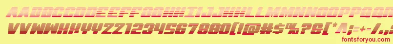 フォントVirginhybridscan – 赤い文字の黄色い背景