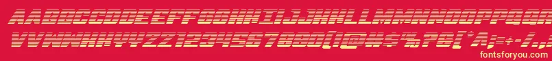 Virginhybridscan Font – Yellow Fonts on Red Background