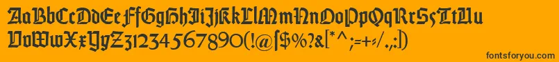 DsweissGotischalt Font – Black Fonts on Orange Background