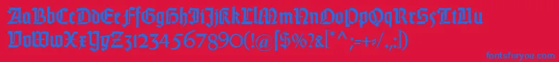 DsweissGotischalt Font – Blue Fonts on Red Background