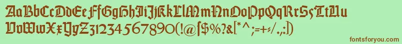 DsweissGotischalt Font – Brown Fonts on Green Background