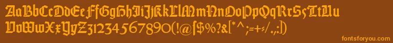 DsweissGotischalt Font – Orange Fonts on Brown Background