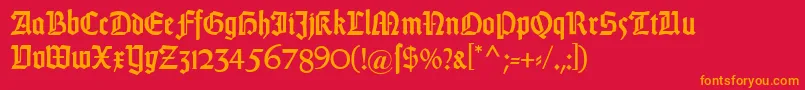 DsweissGotischalt Font – Orange Fonts on Red Background