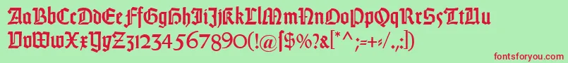 DsweissGotischalt Font – Red Fonts on Green Background