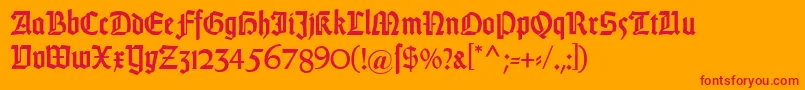 DsweissGotischalt Font – Red Fonts on Orange Background