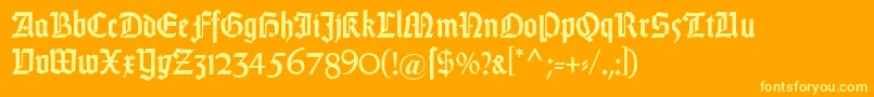 DsweissGotischalt Font – Yellow Fonts on Orange Background