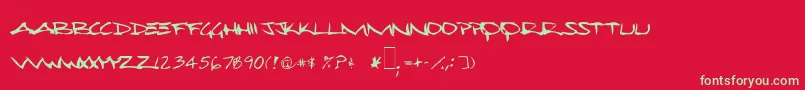 Wesmo Font – Green Fonts on Red Background
