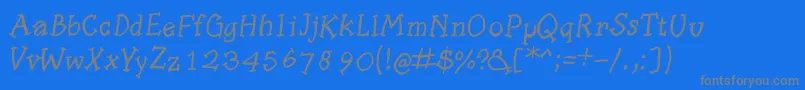Шрифт Slabserifwrittenitalic – серые шрифты на синем фоне