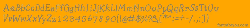 Fonte Slabserifwrittenitalic – fontes cinzas em um fundo laranja