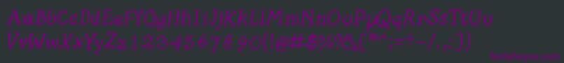 フォントSlabserifwrittenitalic – 黒い背景に紫のフォント