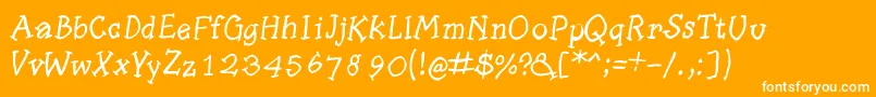 Slabserifwrittenitalic-Schriftart – Weiße Schriften auf orangefarbenem Hintergrund