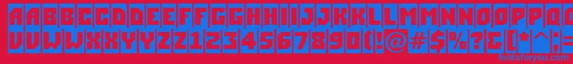 ASimplercm Font – Blue Fonts on Red Background