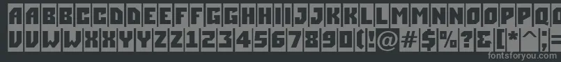 ASimplercm-fontti – harmaat kirjasimet mustalla taustalla
