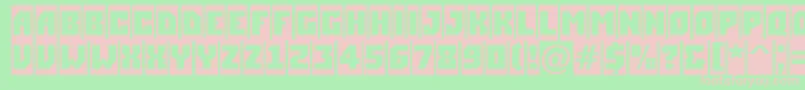 ASimplercm-fontti – vaaleanpunaiset fontit vihreällä taustalla