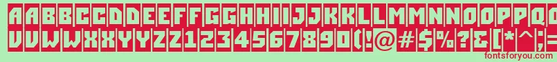 ASimplercm-fontti – punaiset fontit vihreällä taustalla