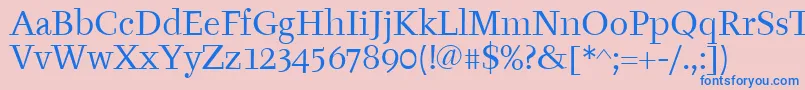 フォントTyfaitcTt – ピンクの背景に青い文字