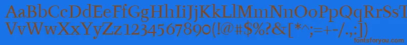 TyfaitcTt Font – Brown Fonts on Blue Background