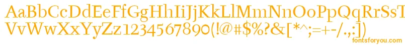 フォントTyfaitcTt – 白い背景にオレンジのフォント