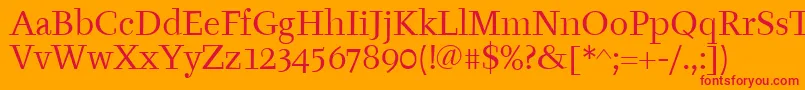 フォントTyfaitcTt – オレンジの背景に赤い文字