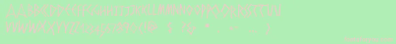 フォントZyprian – 緑の背景にピンクのフォント
