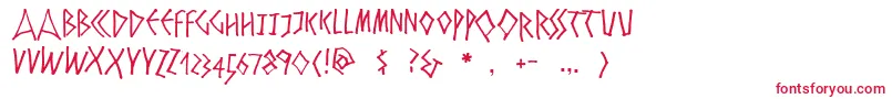 Zyprian-Schriftart – Rote Schriften auf weißem Hintergrund