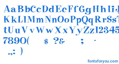 Elf font – Blue Fonts On White Background