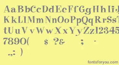 Elf font – Gray Fonts On Yellow Background