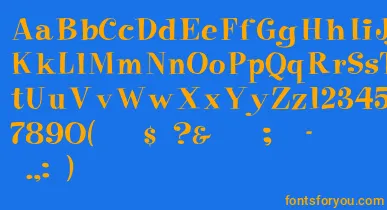 Elf font – Orange Fonts On Blue Background