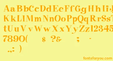 Elf font – Orange Fonts On Yellow Background