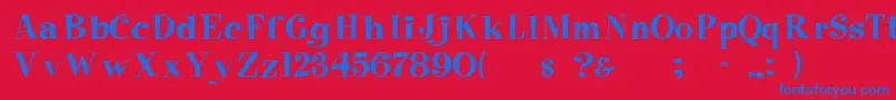 フォントElf – 赤い背景に青い文字