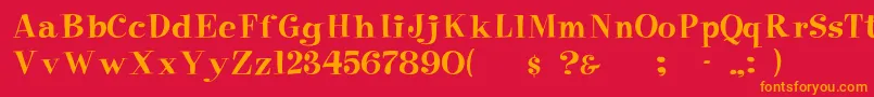 フォントElf – 赤い背景にオレンジの文字