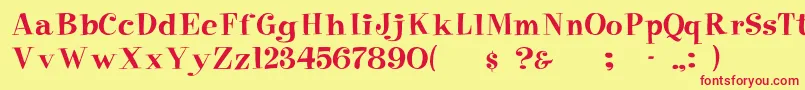 Elf Font – Red Fonts on Yellow Background