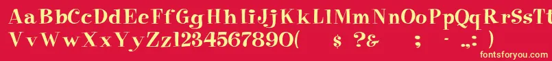 Elf-Schriftart – Gelbe Schriften auf rotem Hintergrund