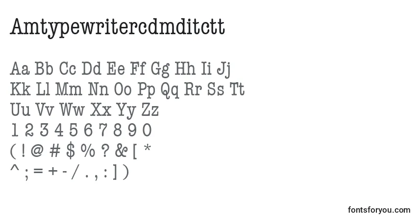 A fonte Amtypewritercdmditctt – alfabeto, números, caracteres especiais