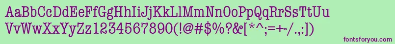 Шрифт Amtypewritercdmditctt – фиолетовые шрифты на зелёном фоне