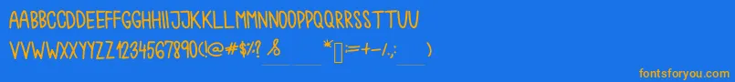Chokoshtroko Font – Orange Fonts on Blue Background