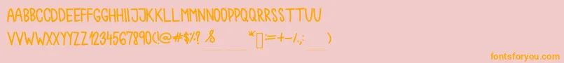 Chokoshtroko Font – Orange Fonts on Pink Background