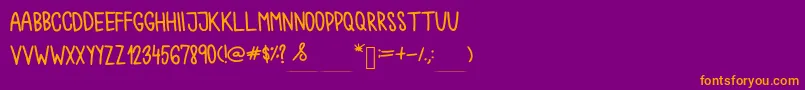 Chokoshtroko Font – Orange Fonts on Purple Background